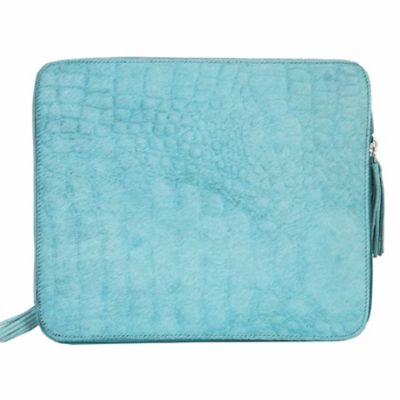 Scully Genuine Leather Zip-Around Tablet Cover, Blue