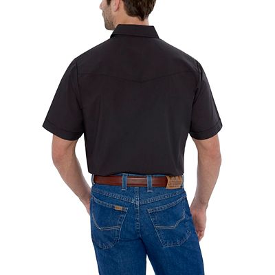 Image showing  Men's Solid Western Short-Sleeve Button-Down Shirt
