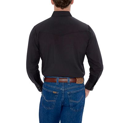 Image showing 1 th Ely Cattleman Men's Solid Western Long-Sleeve Snap-Front Shirt
