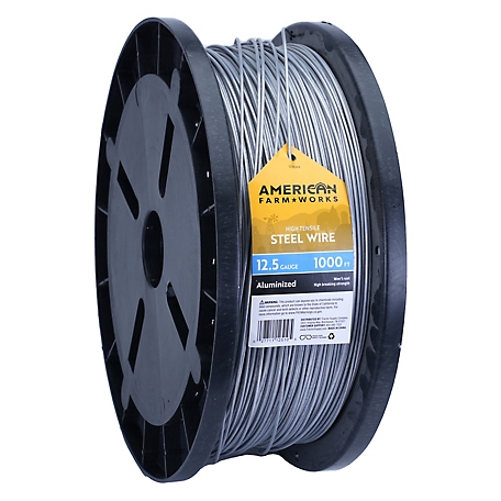 American Farm Works 1,000 ft. x 1,500 lb. Aluminized Steel Electric Fence  Wire, 12.5 Gauge, 180,000 PSI at Tractor Supply Co.