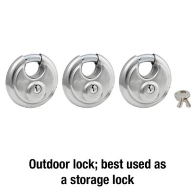 Image showing  5/8 in. Shackle Stainless Shrouded Padlocks, 3-Pack