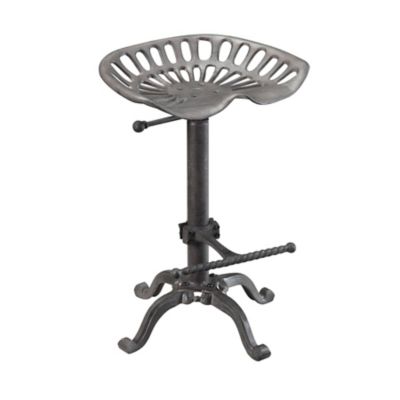 Carolina Chair & Table Vintage Iron Adjustable-Height Tractor Seat Stool, 33 in., Industrial