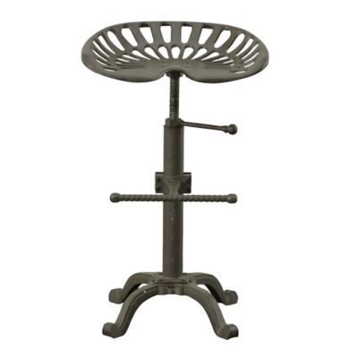 Image showing  Vintage Iron Adjustable-Height Tractor Seat Stool, 33 in., Industrial