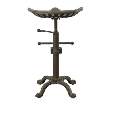 Image showing 5 th Carolina Chair & Table Vintage Iron Adjustable-Height Tractor Seat Stool, 33 in., Industrial