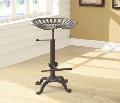 Image showing 8 th Carolina Chair & Table Vintage Iron Adjustable-Height Tractor Seat Stool, 33 in., Industrial