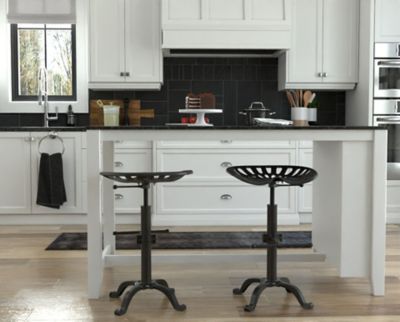 Image showing 10 th Carolina Chair & Table Vintage Iron Adjustable-Height Tractor Seat Stool, 33 in., Industrial