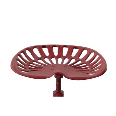 Image showing  Vintage Iron Adjustable-Height Tractor Seat Stool, 33 in., Red