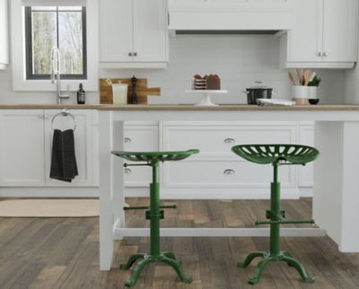 Image showing 5 th Carolina Chair & Table Vintage Iron Adjustable-Height Tractor Seat Stool, 33 in., Green