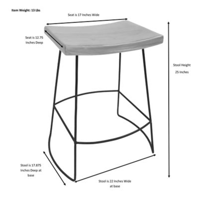 Image showing 5 th Carolina Chair & Table Portland Saddle Seat Counter Stool, 24 in.