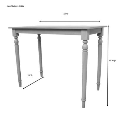 Image showing 5 th Carolina Chair & Table Thomasville Rectangular Bar Table for 2 People, 24 in. x 48 in. x 36 in., Antique White