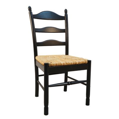 Carolina Chair & Table Hawthorne Chair with Hand-Woven Rush Seat, Black