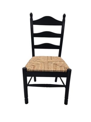 Image showing  Hawthorne Chair with Hand-Woven Rush Seat, Black