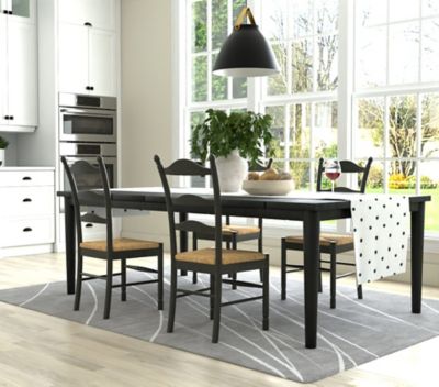 Image showing  Hawthorne Chair with Hand-Woven Rush Seat, Black