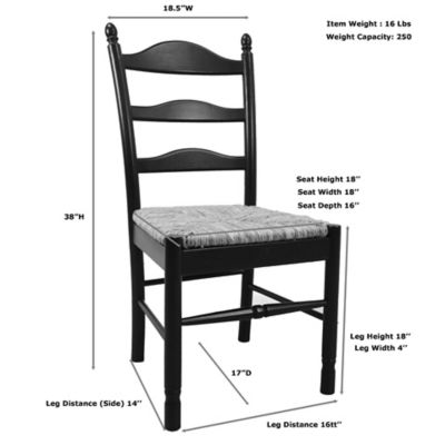 Image showing  Hawthorne Chair with Hand-Woven Rush Seat, Black
