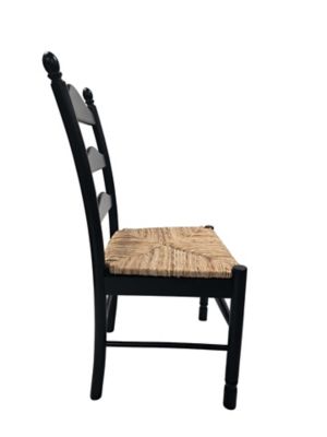 Image showing 5 th Carolina Chair & Table Hawthorne Chair with Hand-Woven Rush Seat, Black