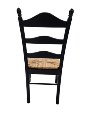 Image showing 6 th Carolina Chair & Table Hawthorne Chair with Hand-Woven Rush Seat, Black