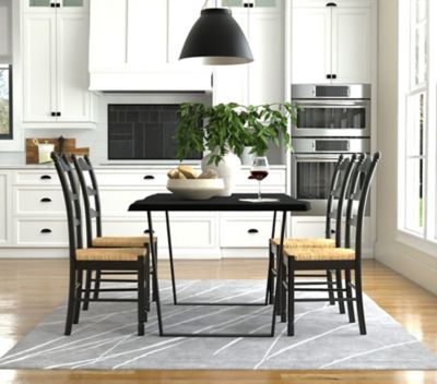 Image showing 8 th Carolina Chair & Table Hawthorne Chair with Hand-Woven Rush Seat, Black