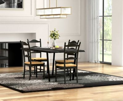 Image showing 10 th Carolina Chair & Table Hawthorne Chair with Hand-Woven Rush Seat, Black