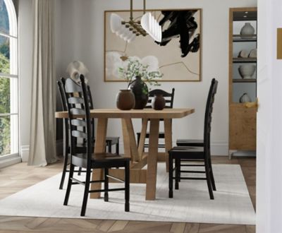 Image showing 5 th Carolina Chair & Table Hartford Deluxe Ladder Back Chair, Antique Black