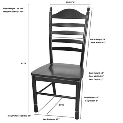 Image showing 9 th Carolina Chair & Table Hartford Deluxe Ladder Back Chair, Antique Black