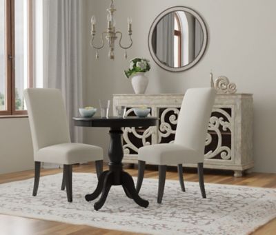 Image showing 7 th Carolina Chair & Table Elmwood Round Table for 4 People, 30 in. Round x 30 in. H, Antique Black