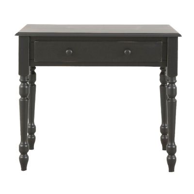 Carolina Chair & Table Grace Desk with Turned Legs and Drawer, Antique Black