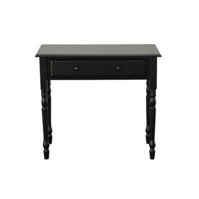 Image showing 5 th Carolina Chair & Table Grace Desk with Turned Legs and Drawer, Antique Black