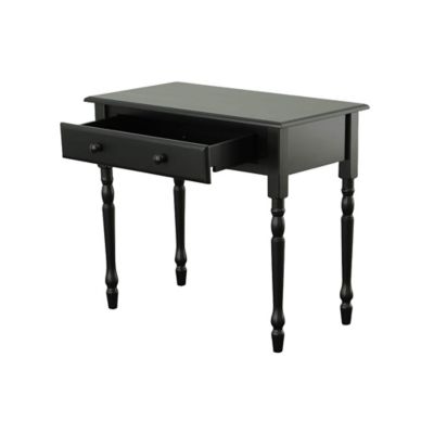 Image showing 6 th Carolina Chair & Table Grace Desk with Turned Legs and Drawer, Antique Black