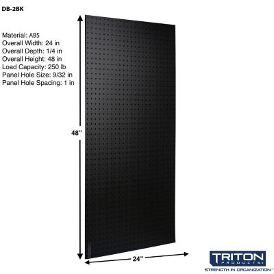 Image showing  (2) 24 in. x 48 in. x 1/4 in. Black ABS Pegboards