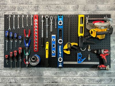 Image showing  24 x 48 in. ABS Pegboard, 48 pc. DuraHook Assortment, Hanging Bin System & Wall Mounting Hardware, DB-2BK KIT