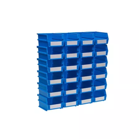 Triton Products 5-3/8 in L x 4-1/8 in W x 3 in H Blue Stackable Hanging Locking Polypropylene Bins 24 CT Storage Bins