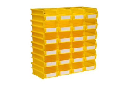 Image showing  Polypropylene Hanging Bin and Bin Clip Kit, 5-3/8 in. x 4-1/8 in. x 3 in., Yellow, 24-Pack