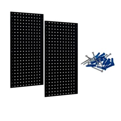 Triton Products (2) 18 in. x 36 in. x 9/16 in. Black Epoxy, 18 Gauge Steel Square Hole Pegboards, LB18-BK