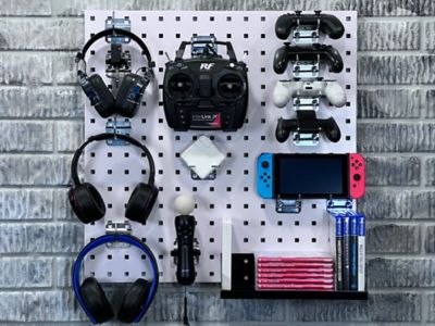 Image showing  24 in. x 24 in. x 9/16 in. White Epoxy, 18 Gauge Steel Square Hole Pegboards, 2 pk.