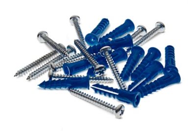 Triton Products 12 Steel Screws & 12 Plastic Wall Anchors for Mounting Steel Pegboard System