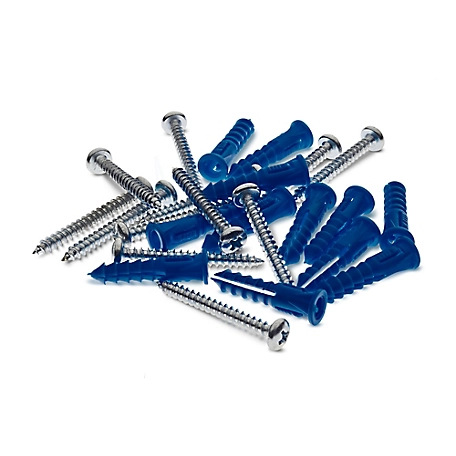 Triton Products 12 Steel Screws & 12 Plastic Wall Anchors for Mounting Steel Pegboard System