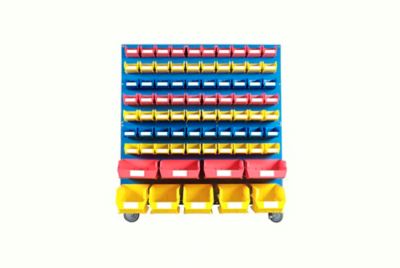 Image showing  Aluminum Frame Mobile Louvered Panel Cart, 48 in. x 51-1/2 in. x 29-3/4 in.