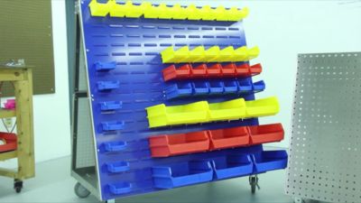 Image showing  Aluminum Frame Mobile Louvered Panel Cart, 48 in. x 51-1/2 in. x 29-3/4 in.