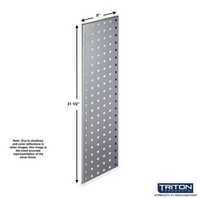 Image showing  31.5 in. x 9 in. 18 Gauge Steel Square Hole Tool Pegboard with 8 pc. LocHook Assortment, Silver