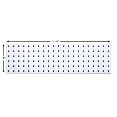 Image showing  31.5 in. x 9 in. 18 Gauge Steel Square Hole Tool Pegboard with 8 pc. LocHook Assortment, White, LBS31T-WHT