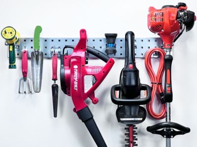 Image showing  36 in. x 4.5 in. 18 Gauge Steel Square Hole Gardening Pegboard with 8 pc. LocHook Assortment, Silver