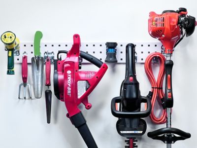 Image showing  36 in. x 4.5 in. 18 Gauge Steel Square Hole Gardening Pegboard with 8 pc. LocHook Assortment, White, LBS36G-WHT