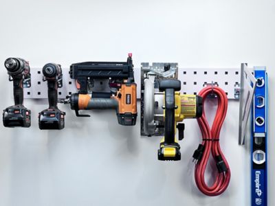 Image showing  36 in. x 4.5 in. 18 Gauge Steel Square Hole Gardening Pegboard with 8 pc. LocHook Assortment, White, LBS36G-WHT