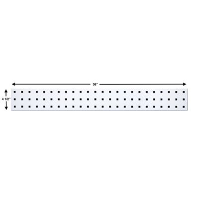 Image showing  36 in. x 4.5 in. 18 Gauge Steel Square Hole Tool Pegboard with 8 pc. LocHook Assortment, White, LBS36T-WHT