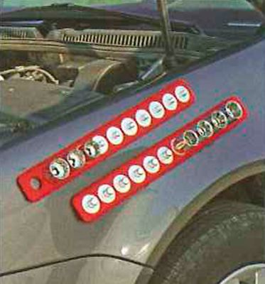 Image showing  1/4 In. Drive 2-1/4 In. x 9 In. Red Magnetic Socket Holder Strip