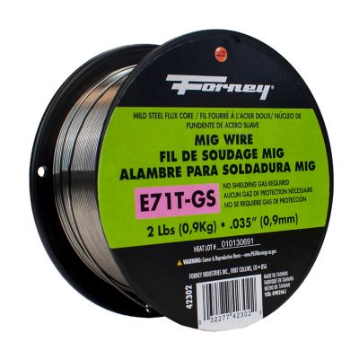 Forney 0.035 in. E71T-GS Flux Core Mild Steel MIG Welding Wire, 79,000 PSI, 2 lb.