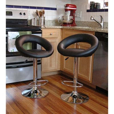 Image showing  Classic Relaxed Bar Stools, 32 in., Black, 2-Pack