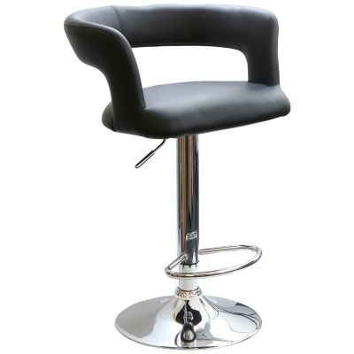 AmeriHome Adjustable-Height Bar Stool with Round Back, 40 in.