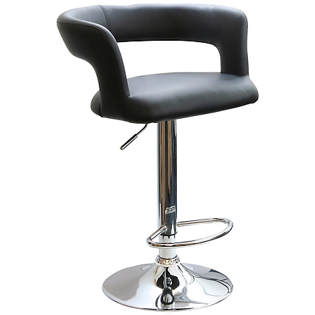 AmeriHome Adjustable-Height Bar Stool with Round Back