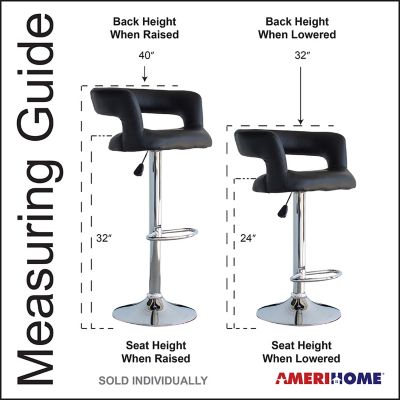 Image showing  Adjustable-Height Bar Stool with Round Back, 40 in.